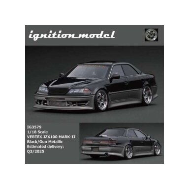 PRE-ORD3R Ignition Modeliukas 1/18 VERTEX JZX100 MARK-II, black/gun metallic PRE-ORD3R Ignition Modeliukas 1/18 VERTEX JZX100 MARK-II, black/gun metallic