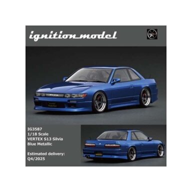 PRE-ORD3R Ignition Modeliukas 1/18 VERTEX S13 Silvia, blue metallic