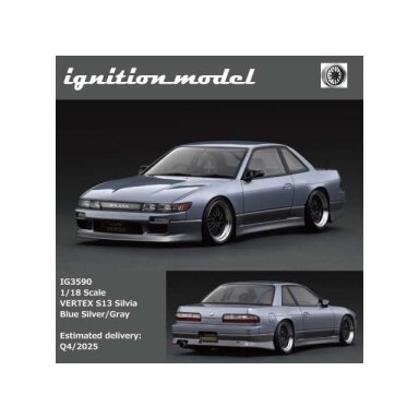 PRE-ORD3R Ignition Modeliukas 1/18 VERTEX S13 Silvia, blue silver/gray