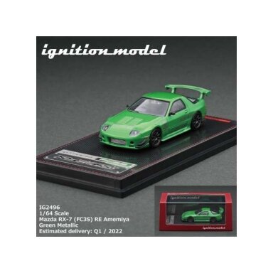 PRE-ORD3R Ignition Modeliukas 1/64 Mazda RX-7 (FC3S) RE Amemiya, green metallic PRE-ORD3R Ignition Modeliukas 1/64 Mazda RX-7 (FC3S) RE Amemiya, green metallic