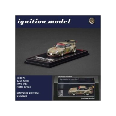Ignition Modeliukas 1/64 RWB 993, matte green (yra Sandėlyje) Ignition Modeliukas 1/64 RWB 993, matte green (yra Sandėlyje)