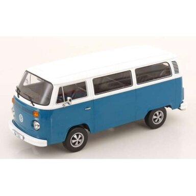 PRE-ORD3R KK - Scale 1/18 1972 Volkswagen T2b Bus with Fuchs Rims, blue/white