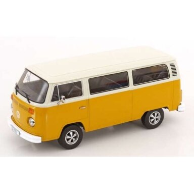 PRE-ORD3R KK - Scale 1/18 1972 Volkswagen T2b Bus with Fuchs Rims, yellow/white