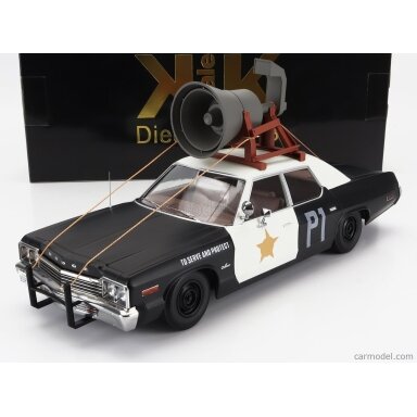 PRE-ORD3R KK Scale 1/18 1974 Dodge Monaco with Speaker on the Roof, black/white