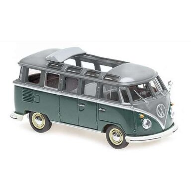 PRE-ORD3R Maxichamps 1/43 1961 Volkswagen T1 Samba Bus, grey/green