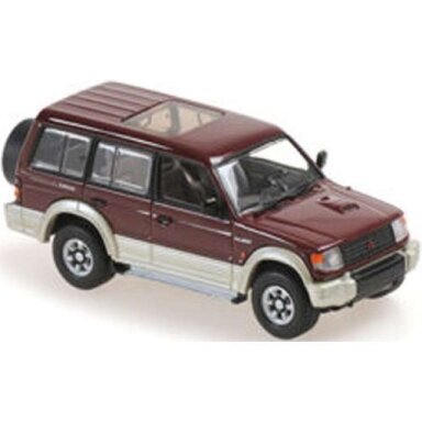 PRE-ORD3R Maxichamps 1/43 1991 Mitsubishi Pajero LWB, dark red