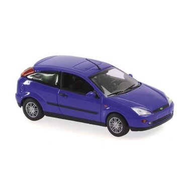PRE-ORD3R Maxichamps 1/43 1998 Ford Focus 2-door, blue metallic