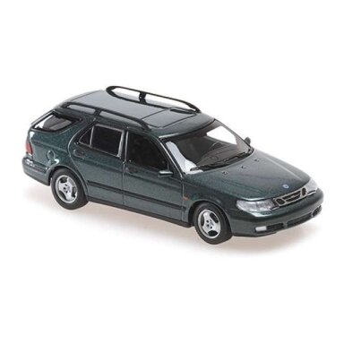 PRE-ORD3R Maxichamps 1/43 1999 Saab 9-5 Break, dark green metallic