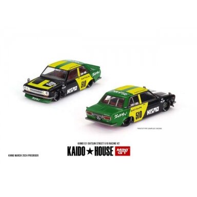 Mini GT Kaido House Modeliukas 1/64 1969 Datsun 510 Street Racing V2, black/yellow/green (yra Sandėlyje) Mini GT Kaido House Modeliukas 1/64 1969 Datsun 510 Street Racing V2, black/yellow/green (yra Sandėlyje)