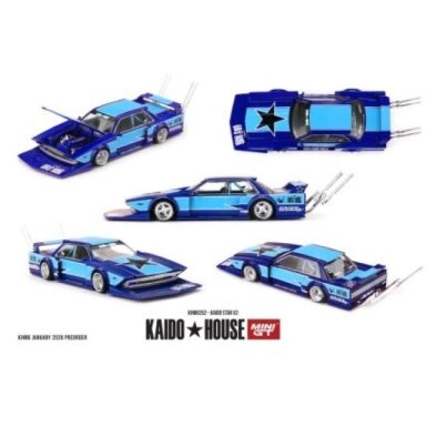 PRE-ORD3R MINI GT Kaido House Modeliukas 1/64 1985 Kaido Star V2, blue PRE-ORD3R MINI GT Kaido House Modeliukas 1/64 1985 Kaido Star V2, blue