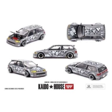Mini GT Kaido House 1/64 1987 Honda Civic (EF) Kaido Manga V1, grey/white Mini GT Kaido House 1/64 1987 Honda Civic (EF) Kaido Manga V1, grey/white