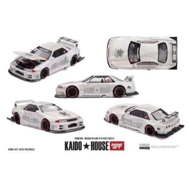 MINI GT Kaido House Modeliukas 1/64 1989 Nissan Skyline GTR (R32) SERI V1, white