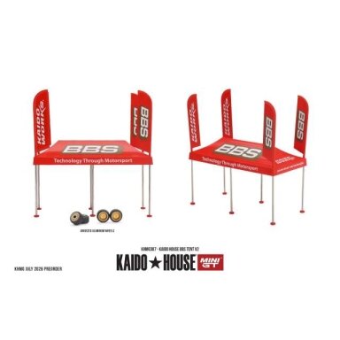 MINI GT Kaido House Modeliukas 1/64 2026 Kaido House Tent BBS V2, red