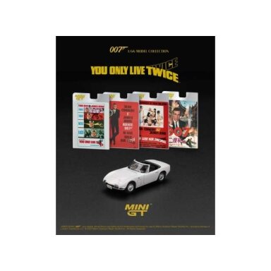 MINI GT Modeliukas 1/64 1967 Toyota 2000GT *You Only Live Twice* English Blister Packaging, white
