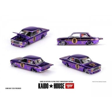 Mini GT Kaido House Modeliukas 1/64 1969 Datsun 510 Pro Street Anniversary Edition, purple (yra Sandėlyje) Mini GT Kaido House Modeliukas 1/64 1969 Datsun 510 Pro Street Anniversary Edition, purple (yra Sandėlyje)