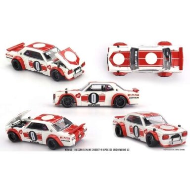 Mini GT Modeliukas 1/64 1969 Nissan Skyline GT-R (KPGC10) Kaido Works V2, white/red (yra Sandėlyje) Mini GT Modeliukas 1/64 1969 Nissan Skyline GT-R (KPGC10) Kaido Works V2, white/red (yra Sandėlyje)