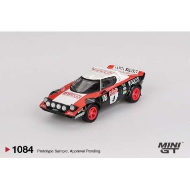 PRE-ORD3R Mini GT 1/64 1978 Lancia Stratos HF #4 winner Rally Sanremo, white/red/black