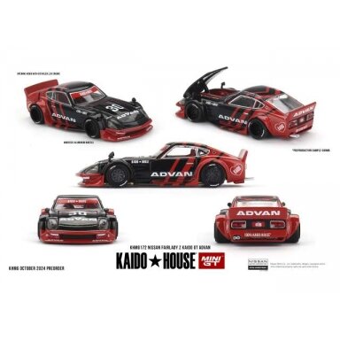 Mini GT Modeliukas 1/64 1978 Nissan Fairlady Z Kaido GT Advan, black/red Mini GT Modeliukas 1/64 1978 Nissan Fairlady Z Kaido GT Advan, black/red