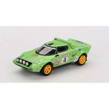 PRE-ORD3R Mini GT 1/64 1979 Lancia Stratos HF #4 Spanish Rally Champion, green