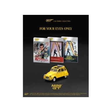 MINI GT Modeliukas 1/64 1981 Citroen 2CV *For Your Eyes Only* English Blister Packaging, yellow