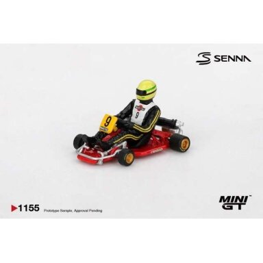 PRE-ORD3R Mini GT 1/64 1981 Senna Kart Formula K #9 Ayrton Senna Da Silva Karting World Championship, red