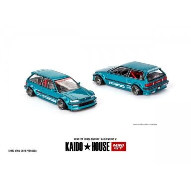 Mini GT Modeliukas 1/64 1987 Honda Civic (EF) Kaido Works V1, blue Mini GT Modeliukas 1/64 1987 Honda Civic (EF) Kaido Works V1, blue