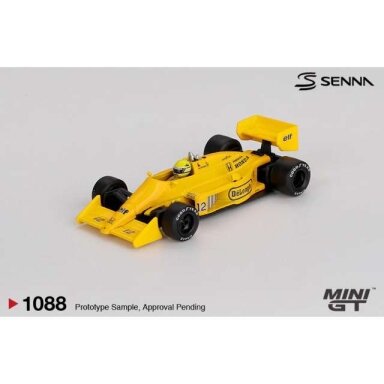PRE-ORD3R Mini GT 1/64 1987 Lotus 99T #12 Ayrton Senna Monaco Grand Prix Winner, yellow