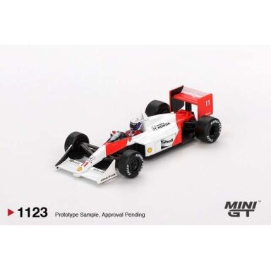 PRE-ORD3R Mini GT 1/64 1988 McLaren MP4/4 #11 Alain Prost Japanese  Grand Prix 2nd Place, white/red