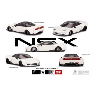 Mini GT Modeliukas 1/64 1990 Honda NSX (NA1) Kaido Works V2, white (yra Sandėlyje) Mini GT Modeliukas 1/64 1990 Honda NSX (NA1) Kaido Works V2, white (yra Sandėlyje)