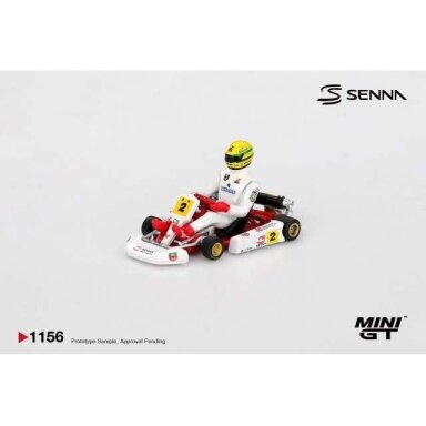 PRE-ORD3R Mini GT 1/64 1993 Senna Kart Formula K #2 Ayrton Senna Da Silva Masters Of Paris-Bercy, white