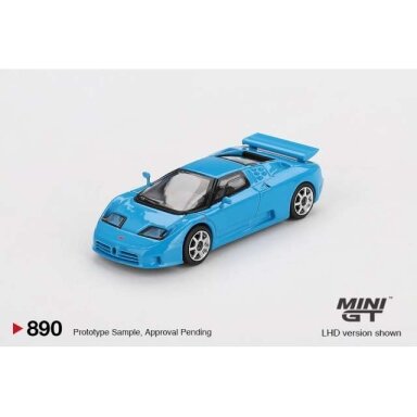 Mini GT 1/64 1995 Bugatti EB110 Super Sport, blue bugatti