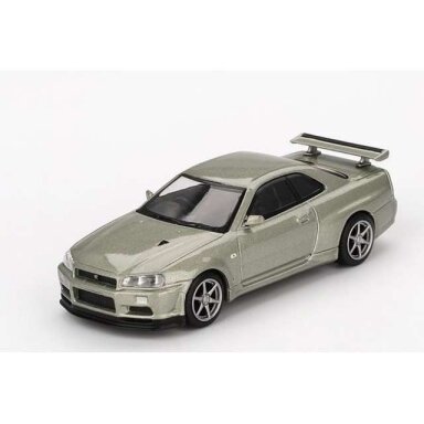 Mini GT 1/64 2002 Nissan Skyline GT-R (R34) V-Spec II, Nur millenium jade