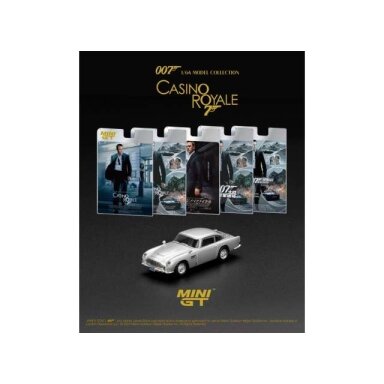 PRE-ORD3R MINI GT Modeliukas 1/64 2006 Aston Martin DB5 *Casino Royal* English Blister Packaging, silver