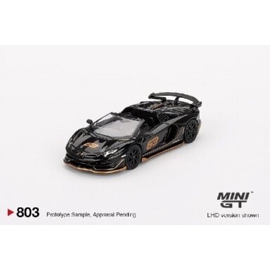 Mini GT 1/64 2023 Lamborghini Aventador SVJ 63 Roadster, nero aldebaran