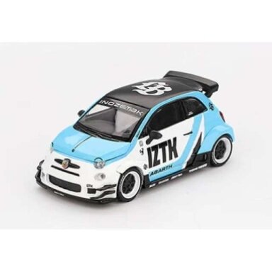 PRE-ORD3R Mini GT 1/64 2024 Fiat Abarth 595 LB-Works X Abas Works *IZTK*, white/blue/black