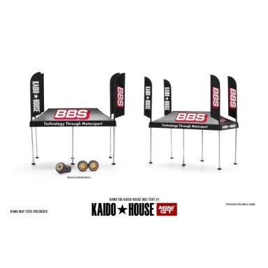 Mini GT Modeliukas 1/64 2024 Kaido House Tent BBS V1, black/white/red Mini GT Modeliukas 1/64 2024 Kaido House Tent BBS V1, black/white/red