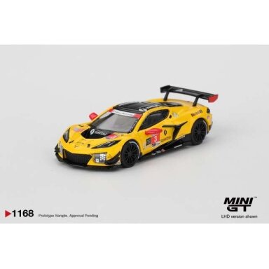 Mini GT 1/64 2025 Chevrolet Corvette Z06 GT3 R #3 Pratt Miller Motorsports Daytona 24 hrs, yellow/red