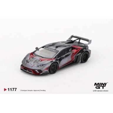 PRE-ORD3R Mini GT 1/64 2025 Lamborghini Huracan GT Ronin, grey/red