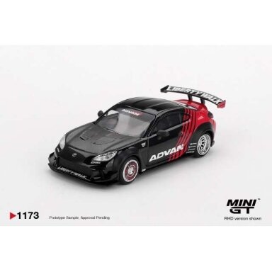 PRE-ORD3R Mini GT 1/64 2025 Toyota GR86 LB Nation *Advan*, black/red