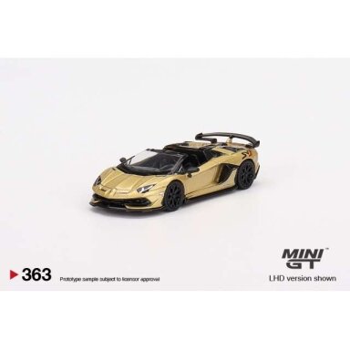 Mini GT Modeliukas 1/64 Lamborghini Aventador SVJ Roadster, gold Mini GT Modeliukas 1/64 Lamborghini Aventador SVJ Roadster, gold