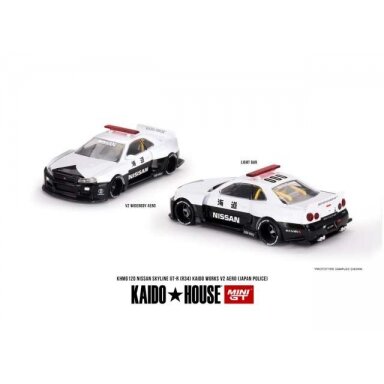 Mini GT Modeliukas 1999 Nissan Skyline GT-R (R34) Kaido Works V2 Aero, white/black Mini GT Modeliukas 1999 Nissan Skyline GT-R (R34) Kaido Works V2 Aero, white/black