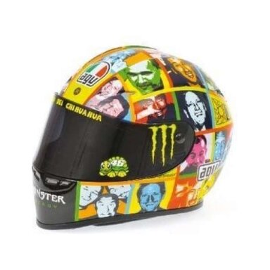 Minichamps Modeliukas 1/10 2010 Helmet Valentino Rossi MotoGP Laguna Seca, multicolor Minichamps Modeliukas 1/10 2010 Helmet Valentino Rossi MotoGP Laguna Seca, multicolor
