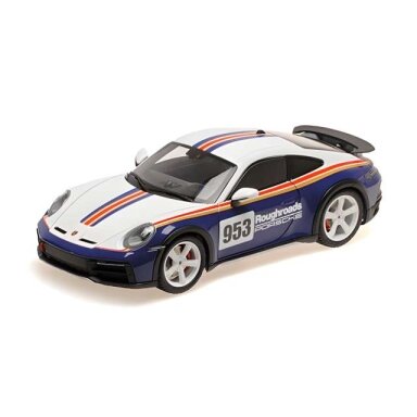 Minichamps Modeliukas 1/18 2022 Porsche 911 Dakar Roughroads, blue/white/red Minichamps Modeliukas 1/18 2022 Porsche 911 Dakar Roughroads, blue/white/red
