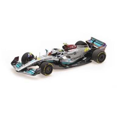 Minichamps Modeliukas 1/43 2022 Mercedes-AMG PETRONAS W13 #44 Hamilton Miami GP, silver/blue Minichamps Modeliukas 1/43 2022 Mercedes-AMG PETRONAS W13 #44 Hamilton Miami GP, silver/blue