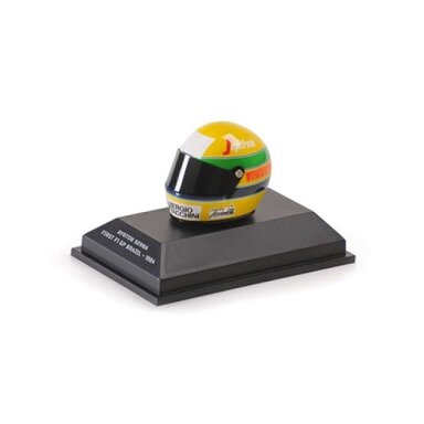 Minichamps Modeliukas 1/8 1984 Helmet Ayrton Senna, First F1 Brazil GP, yellow/green Minichamps Modeliukas 1/8 1984 Helmet Ayrton Senna, First F1 Brazil GP, yellow/green
