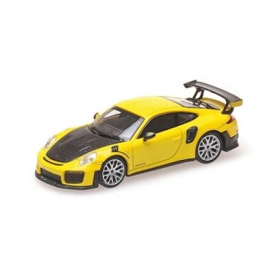 PRE-ORD3R Minichamps 1/87 2018 Porsche 911 GT2 RS, yellow/carbon bonnet