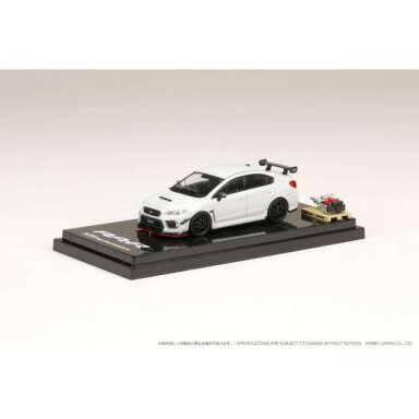 PRE-ORD3R Hobby Japan 2018 Subaru WRX STi RA-R Full option With EJ20 Balanced Boxter Engine Display Model, crystal white pearl