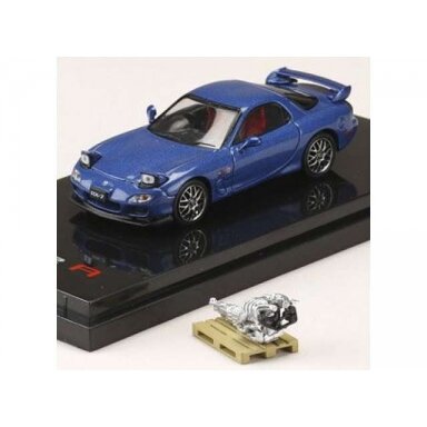 PRE-ORD3R Hobby Japan Mazda RX-7 (FD3S) Sprit R Type A with Engine Display Model, innocent blue mica