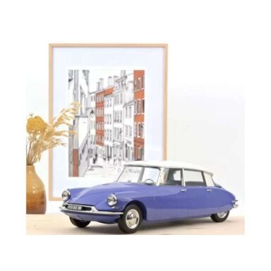PRE-ORD3R NOREV 1/12 1959 Citroën DS 19, Bleu Delphinium & Blanc (blue/white)
