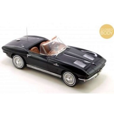 PRE-ORD3R NOREV 1/18 1963 Chevrolet Corvette Sting Ray Convertible, black
